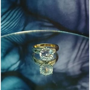 Swarovski Elements - Size 8.5 - 18K gold plated ring as pictured